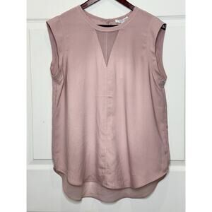 Maison d'Amelie Paris Anthropologie Pink Sleeveless Blouse Tunic Top Large NEW